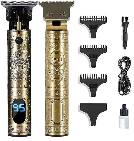 Ten-Tatent Hair Clippers Men, Hair Trimmers, T-Blade Trimmer, Cordless Rechargeable Grooming Kits, Zero Gapped Detail Beard Shaver with 4 Guide Combs,Quality Assurance,Gold