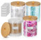 Lot de 4 supports Qtip pour salle de bain, bocaux d'apothicaire avec couvercles, support de boule de coton acrylique, distributeur de cotons et coton tige