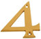 Brass Door Numbers Screw On 3 Inch Door Number Elegant and Bold Door Numerals Suitable for All Door Types Including Wooden uPVC and Composite Number 4.