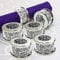 STYLISHIA Silberner Diamant-Serviettenhalter aus Glas, gerahmt, Kristall, silberfarbene Serviettenringe, Set mit 6 Stück, glitzernde Serviettenschnallen, Stoffhalter, glitzernde Diamanten,