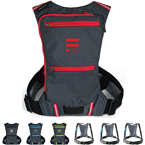 FITLY Sac De Course Minimaliste | Sac à Dos de Running Porte téléphone, Rangement, Ceinture Thoracique | Transport d'objets personnels | Matériel de Running Unisexe | Sac de Running léger Coral Red