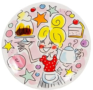 Blond Amsterdam Petit Four Ø12 cm mit Mädchenmotiv – Handbemalt Dessertteller – Geschenkidee – Mix & Match