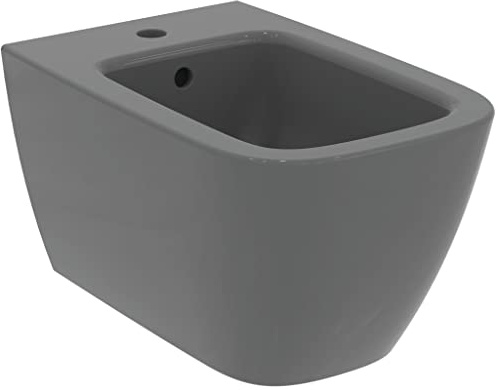 Ideal Standard - i.life B, Hängendes Bidet, mit Armaturenloch, mit Überlaufloch, Grau glänzend