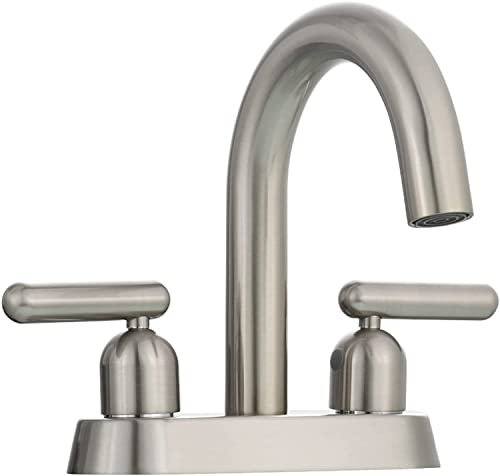 Ksunun Rubinetto Bagno 2 Maniglia Rubinetto Lavandino Bagno In Ottone Rubinetto Caldo E Freddo Miscelatore Lavabo Rubinetto Con Aeratore Rubinetto Lavabo Rubinetto Lavandino Vasca Bagno, Spazzolato