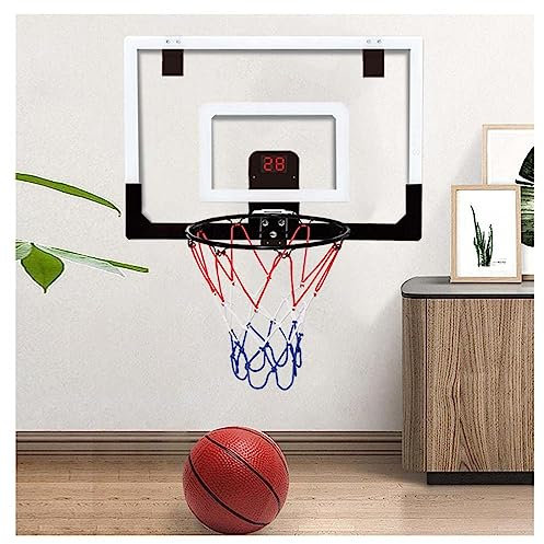 Canasta Baloncesto para NiñOs, Anotador ElectróNico con Sonido FáCil Almacenamiento Canasta Baloncesto Adulto, para Puerta,Pared De Piscina