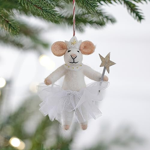 Ginger Ray Felt Fairy Mouse Christmas Tree Hanging Decorative Accessory