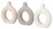 3er Set Donut Vase H12cm Keramik Beige Blumenvase Rund Dekovase Tischdeko Deko Blumendeko