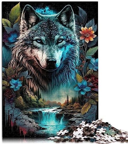SIBREA Puzzle für Erwachsene, Mandala-Dschungel-Wolf, 1000-teiliges Holzpuzzle, Abstrakt Natur, Rätsel, 1000 Teile, 1 Set, 50x75 cm, ab 12 Jahren
