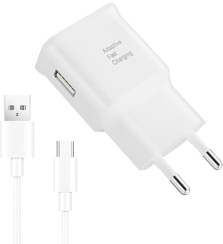USB C Ladegerät 15W Schnellladegerät mit Ladekabel 1.2M Ladestecker Schnellladen USB C Power Adapter Handy Stecker Netzteil für Galaxy S23 S22 S21 S20 S10 S9 S8 A53 A52 A51 A50 A34 A32 A13 Note 10/9/8