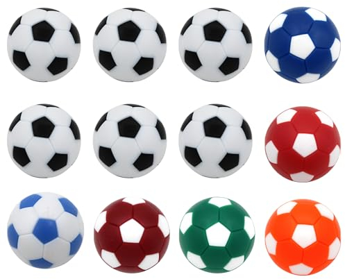 Helweet Kickerball, Tischkicker Bälle, Mini Tischfussball Ersatzbälle, 12 Stück Tischfußball, Tischfussball Bälle, Das Langlebig und Nicht Leicht zu Verblassen Ist, für Spiel und Freizeitsport, 32mm