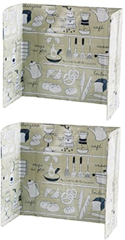 OUNONA 2pcs Aluminum Foil Splatter Guard Screen Kitchen Splash Guard Oil for Frying Pan Easy Clean Heat Resistant Design