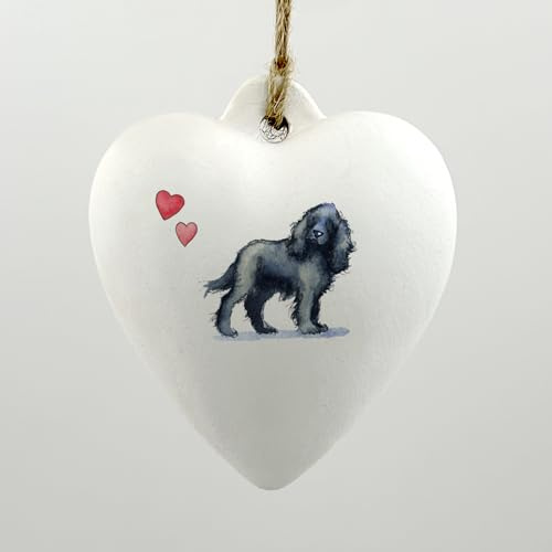 Image Industry Cocker Spaniel schwarze Keramik-Herzkugel – Hundeliebhaber – Geschenk für das Zuhause – Hängeornament