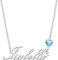 Kraven Damen Kette mit Namen Blauer Geburtsstein-Anhänger Halskette Namenskette Geschenk Personalisiert Damenkette Buchstaben Kette Geschenkidee für Frauen Teenager Mädchen Tochter (Isabella)