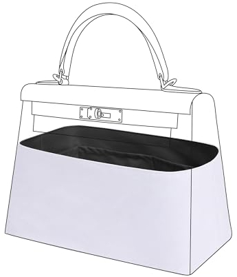 DGAZ Leichter Handtaschen Organizer, Seide und Dupont Papier Innentaschen für Kelly Pochette/Mini/20/25/28/32/35/40/50, Tasche in Tasche Organizer (KL40, Schwarz)