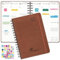 Kalender 2025 Wochenplaner, Terminplaner A5 mit Hochwertiger Ledereinband, Spiralbindung, einfaches Umblättern und flaches Auflegen, Buchkalender 2025 A5 1 Tag 1 Seite für Organizer, Terminkalender