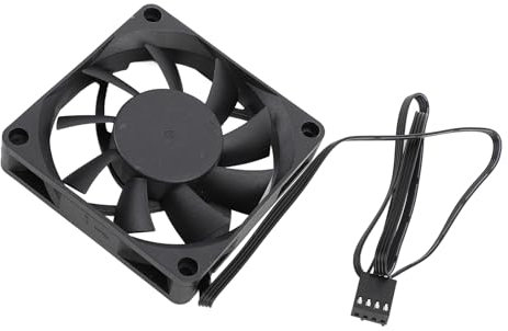 Ventilador PWM de 70 Mm, Funcionamiento Ultrasilencioso, Rodamientos de Bolas Dobles, Control de Temperatura Inteligente PWM, Refrigeración Eficiente, Fácil Instalación, Adecuado