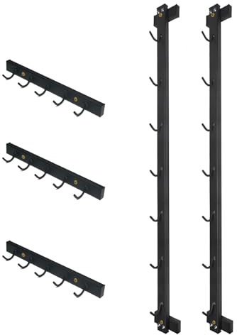 BLUSLM Wall Mounted Lat Pull Down Bar Organizer with Hooks, Home Gym Storage Rack for Lat Pulldown Attachments, Cable Attachments Rack for Gym Accessories (Cable Attachment Rack2)