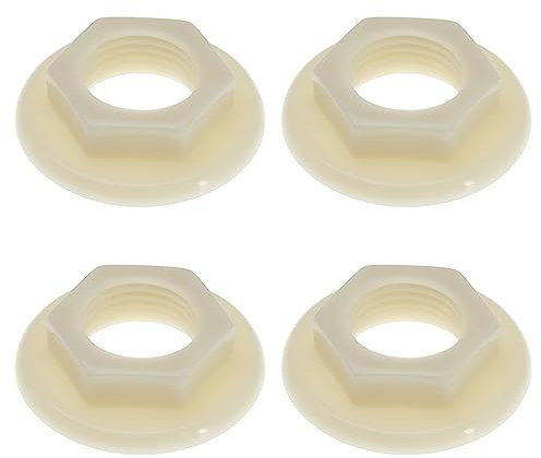 EMSea 4 Piezas Tuerca Trasera Grifo de Fregadero 1/2 BSP Tuercas Traseras Plástico Accesorios Grifos de Lavabo Baño Mezcladores Tuercas Traseras con Bridas Redonda Herramientas Hogar Color Blanco
