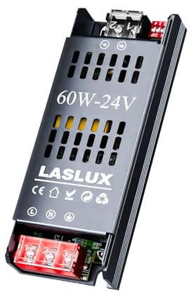 Alimentatore Professionale per Strisce LED e Luce a Bassa Tensione, 24v 2.5A 60W, Dimmer Trasformatore Universale AC 220V a DC 24v