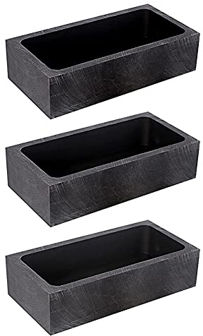 Jzoowar 3 StüCk Hoch Reine 1 KG Graphit Barren Form Tiegel Form zum Schmelzen GießEn Raffinieren Von Gold Silber Metall Andere Metalle