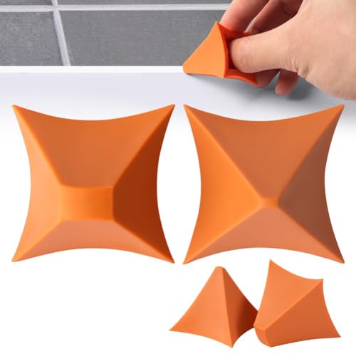 Flintronic 2PCS Seam Tools, 3 in 1 Caulking Tool, TPR Reusable Applicator Caulk Smoothing Tool Kit, Sealant Finishing Tool Set for Kitchen Bathroom Windows Joint