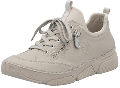 Rieker 45973-60 Chaussures Basses à Lacets en Textile et synthétique pour Femme Beige, Beige, 37 EU