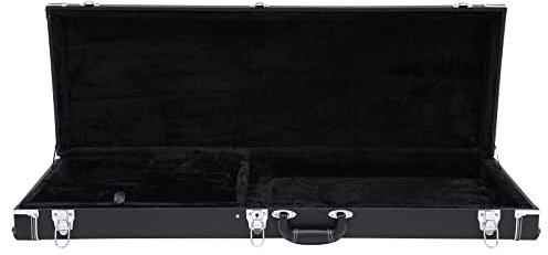 KenSyuInt E-Gitarre Hartschalenkoffer Rechteck Holz Hartschalenkoffer Tragbarer E-Gitarrenkoffer mit Schlüssel, Abschließbar, Riegel & Tasten, Weiches Plüschfutter, Schaumstoffpolsterung & Halsstütze