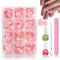 Virellay 288 Stück French Oval Falsche Nägel Zum Aufkleben Kit - Full Cover Künstliche Nägel Medium - Rosa Weiß Künstliche Nägel Tips für Frauen - Fake Nails für Maniküre DIY