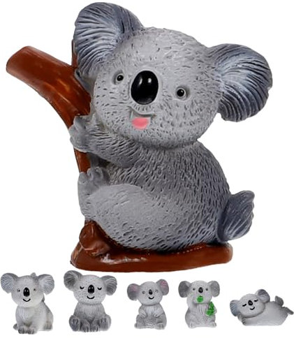 PartyKindom 6St autodeko Auto Dekoration Cartoon-Koala-Dekoration gartendeko car Decor Mini-Koala-Figur im Querformat Miniaturenten Koala-Miniaturen Miniatur-Tierdekor Mini-Koala-Statue Harz