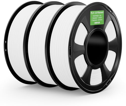 DEEPLEE PLA+ 2.0 Filament 1.75mm Weiß 3KG | PLA Plus 2.0 3D Drucker filament, Hochgeschwindigkeits PLA+ Filament für die meisten FDM-3D-Drucker