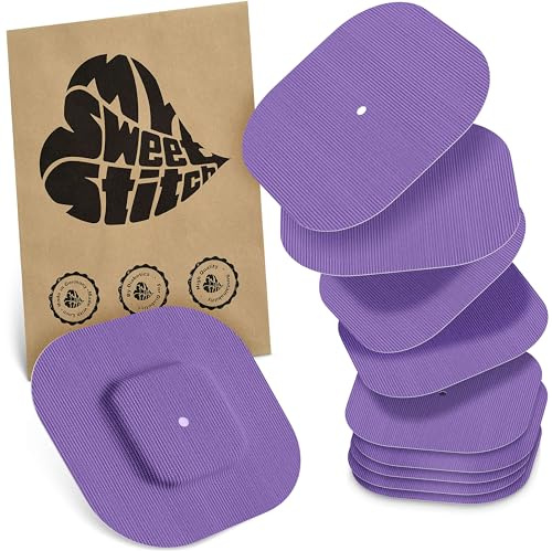 MySweetStitch – 10–25× Cerotto Simplera quadrato, overpatch 70 mm, delicato sulla pelle, impermeabile e traspirante (Viola, 10)