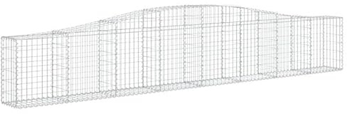 Eleganz Gabione mit Hochbogen 400x30x60/80 cm - Verzinktes Eisen - Stabile Gartenbegrenzung für Beete, Wege & Hänge - Langlebig & Witterungsbeständig
