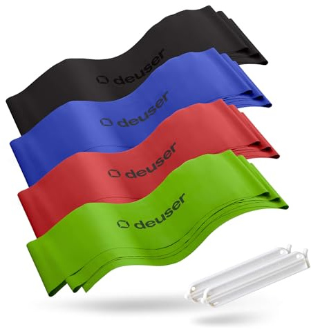 Deuser Physio Band [inkl. Clip], 2,4 m Fitnessband mit strukturierter Oberfläche, vegan, extra griffig & weich, Widerstandsband für Fitness, Physio, Yoga, Pilates, Krafttraining & Calisthenics