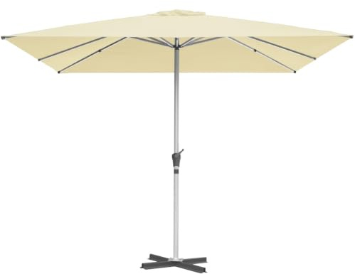 RANSENERS Sonnenschirm Quadratsch 300 x 300 cm mit Kreuzfuß | Verstärkter Rahmen, 8 Rippen, Extra Dicker Gewebe, UV 50+, für Garten, Terrasse, Cafe, Restaurant, im Freien