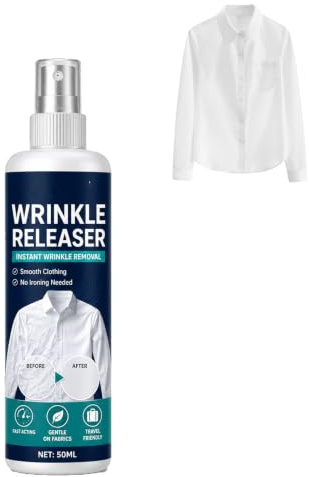 Instant Wrinkle Releaser Spray, Clothes Wrinkle Release Spray, WrinkleReleaseSpray Travel Size, No Iron, Travel-Ready, Static-Free &fresh, Smooths Creases in Seconds (50ML)