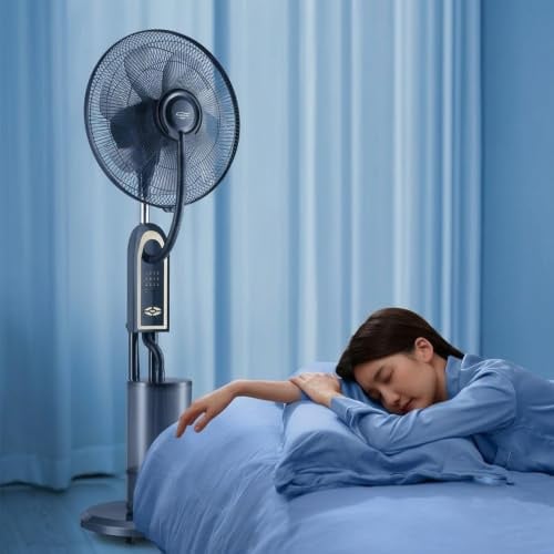 Ventilatore Nebulizzatore a Piantana, Telecomando, Timer, 3 Velocità