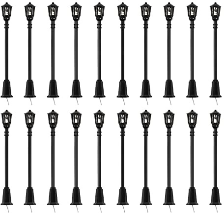 WINOMO 20pz LED Lampione forma Singolo Testa giardino parco luci plastica Lampione Scala 1: 100