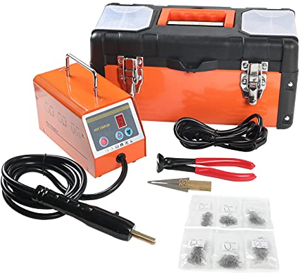 BELEY 30W Auto Bumper Kit di Riparazione Saldatrici di Plastica, 220V Calda Cucitrice di Plastica della Saldatore Saldatura Elettrica Pistola con 600PCS Staples