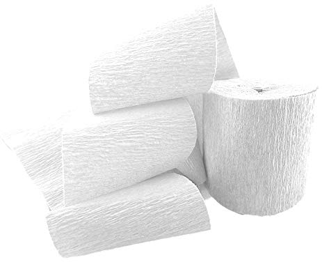 CREATIV DISCOUNT Krepp-Band, 10m x 5 cm, zum Basteln und Dekorieren, weiß