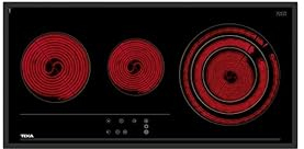 Teka | Placa de inducción Multislider de 80 cm con 3 zonas de cocción | TRC 83631 | Cristal negro | 5.1 x 80 x 51 cm