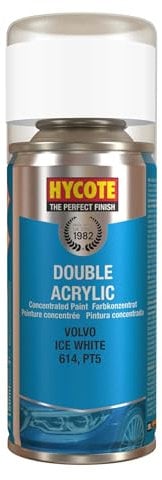 Hycote Double Acrylic Aerosol Car Spray Paint, Volvo - Ice White, 150 ml