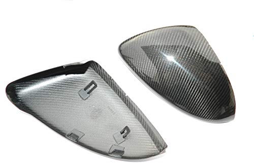 CaCsP Voll Carbon Spiegelkappen Spiegelblenden Rückspiegel Kappen Spiegel Mirror Replacements Cover kompatibel mit VW Volkswagen Golf 7 GTI R20 GTD