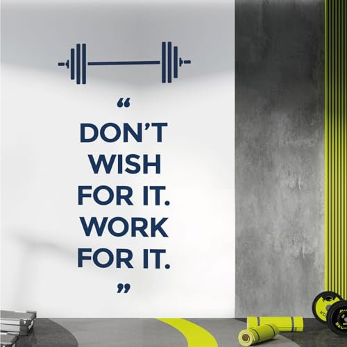 Wandtattoo Don't Wish for It, Work for It, motivierendes Zitat, Größe XL, Ultramarineblau