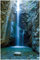 Wallario Glasbild Wasserfall bei Sonneneinfall - 60 x 90 cm Wandbilder Glas in Premium-Qualität: Brillante Farben, freischwebende Optik