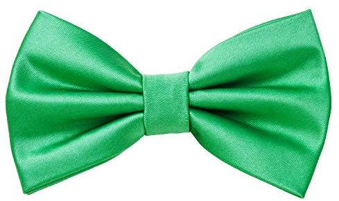 MASADA Herren Fliege Hellgrün Seidenlook, stufenlos verstellbar, handgefertigt, Hakenverschluss - 12 x 6 cm 100% Polyester