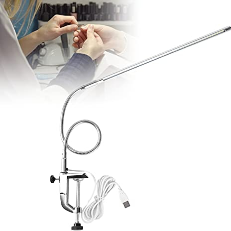 FILFEEL LED Tischlampe mit Klemme, Clip-on Schreibtisch Tattoo Licht Leselampe Buch für Maniküre Lesen Nagel Make-up Bett Verwendung - 360° Drehung