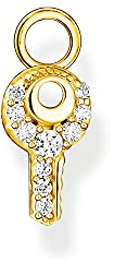 THOMAS SABO Sabo Damen Ohrring Anhänger Schlüssel 925er Sterlingsilber 750er Gelbgold Vergoldung mit Zirkonia, EP015-414-14