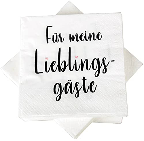 20er Pack Servietten, vers. Motive - Hochwertige Papierservietten (33x33cm, 3-lagig, 1/4 Falz) Papier-Tuch, für Party, Geburtstag oder Feiern