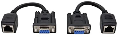 ZUYOOK DB9 RS232 a RJ45 Extender, DB9 9 pin porta seriale femmina a RJ45 Cavo CAT5 CAT6 Ethernet LAN Console estendere cavo adattatore RJ45 a RS232 (15 cm) (confezione da 2 femmine)