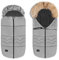 Lionelo Frode Babyfußsack, für Schlitten, Autositz, Kinderwagen, antiallergisch, wasserdicht, warm, kuschelig, Doppelreißverschluss, Abnehmbares Fell an der Kapuze, Winter 90x45 cm (Grey Dove)